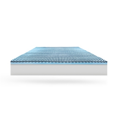 SensorPEDIC® Charcoal 2.5-Inch Hybrid Sensorwell Memory Foam Twin Mattress Topper, Gray/Blue, large