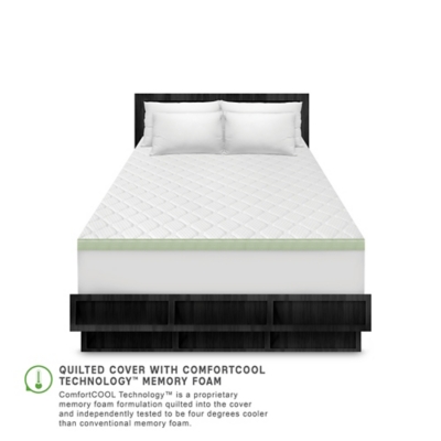 SensorPEDIC® 3-Inch Ultimate Cooling Luxury Quilted Memory Foam Full Bed Topper, White, large