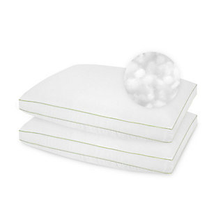 This two pack of SensorPEDIC® Firm Density Pillows is constructed with a 1.5-inch sateen gusseted sidewall to provide excellent head cradling and shoulder support, helping align your spine to a more natural sleeping position. These pillows feature Nanotex® Coolest Comfort Technology built into the fabric that provides enhanced moisture wicking and breathability to help you stay cool and comfortable all night. These pillows are filled with a luxurious SofLOFT® plush hypoallergenic fiber fill and feature super soft, 220 thread-count polyester fabric covers.SOFT FIBER FILL- Hypoallergenic fiber fill offers plushness and helps keep your sleeping area fresh night after night | MOISTURE WICKING COVER- Each cover features Nanotex® Coolest Comfort Technology for an enhanced cool and dry sleep experience | HEAD CRADLING GUSSET- Sateen gusseted sidewall provides support to shoulders, head, and spine for a more natural sleeping position | LUXURY FABRIC COVER- 220 thread count polyester fabric covers for added softness | BACK SLEEPERS- Firm density pillow is ideal for back sleepers | Made of 100% Polyester | 100% Polyester Fiber Fill | Made in the USA