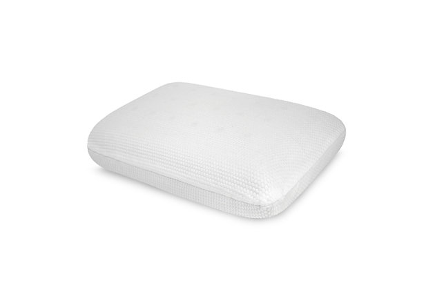 The SensorPEDIC® Classic Comfort Memory Foam Bed Pillow provides excellent pressure relieving support and is constructed to ergonomically support your head, neck, and shoulders. The memory foam in this pillow is odor-free, CertiPUR-US Certified Sensor-FOAM® Memory Foam, a super open-cell memory foam technology. The pillow is also built with multiple features to further enhance breathability including the ventilated iCOOL Technology System™ and a breathable, triple-layer, circular-knit fabric cover.FRESH MEMORY FOAM- Memory foam fill is hypoallergenic to help your sleeping area fresh | PRESSURE-RELIVING SUPPORT- This pillow provides lasting pressure relief by supporting the head, neck, and shoulders | BREATHABLE FOAM TECHNOLOGY- Odor-free, super open-cell memory foam features the built-in, ventilated iCOOL Technology System™ that aids air flow and ensures maximum breathability | LUXURY COVER- The breathable, triple-layer cover consists of a Rayon face that is cool-to-the-touch to offer a luxurious look and feel | SUPPORT REGARDLESS OF SLEEP POSITION- This pillow offers head-cradling support ideal for all sleep styles | DURABLE CERTIFIED FOAM- This foam in this pillow is CertiPUR-US certified to meet rigorous standards for performance, content, emissions and durability, and is analyzed by independent, accredited testing laboratories | HIGH QUALITY GUARANTEE- Proprietary EcoShape molded memory foam construction provides improved quality and durability while eliminating waste produced by other manufacturing processes | Made of 100% Viscose Rayon; 100% Polyester | 100% Memory Foam Fill | Imported