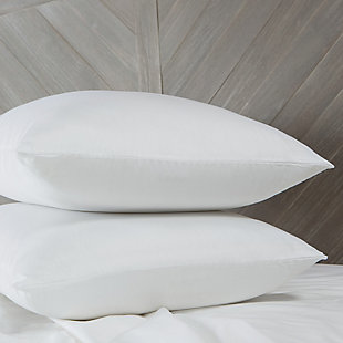 This set of two SensorPEDIC® CoolMAX® Bed Pillows features 400-thread count, cotton-rich fabric covers, which provide enhanced sleeping comfort for a more enjoyable night's rest. The hypoallergenic premium polyester fiber filling in each pillow helps keep your sleeping environment fresh and clean. The luxurious CoolMAX fabric covers keeps you cool and comfortable through superior moisture wicking for a more a restorative night's rest.LOFTY FIBER FILL- Hypoallergenic polyester fiber fill offers lofty support while helping to keep your sleeping area fresh | LUXURY FABRIC COVER- Ultra soft, 400 thread count cover with CoolMAX® Moisture Wicking Technology for a more refreshing night's rest | MOISTURE WICKING- CoolMAX® is an innovative fabric technology providing enhanced coolness through transporting moisture away from the body to keep you cool and dry | MACHINE WASHABLE- Each pillow is machine washable for lasting freshness | VALUE 2 PACK- This 2 pack of pillows is available in jumbo and king sizes | Made of Cotton and Polyester | 100% Polyester Fiber Fill | Made in the USA