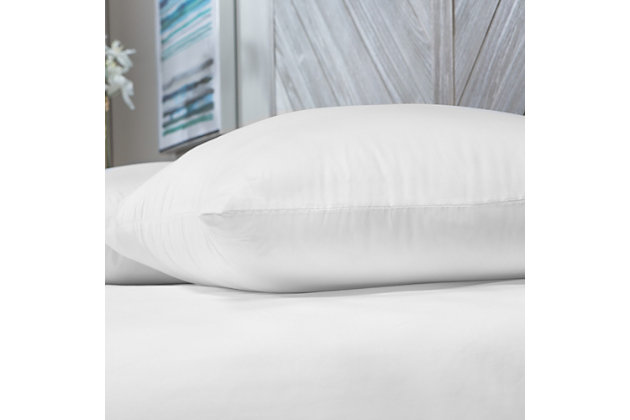 This set of two SensorPEDIC® CoolMAX® Bed Pillows features 400-thread count, cotton-rich fabric covers, which provide enhanced sleeping comfort for a more enjoyable night's rest. The hypoallergenic premium polyester fiber filling in each pillow helps keep your sleeping environment fresh and clean. The luxurious CoolMAX fabric covers keeps you cool and comfortable through superior moisture wicking for a more a restorative night's rest.LOFTY FIBER FILL- Hypoallergenic polyester fiber fill offers lofty support while helping to keep your sleeping area fresh | LUXURY FABRIC COVER- Ultra soft, 400 thread count cover with CoolMAX® Moisture Wicking Technology for a more refreshing night's rest | MOISTURE WICKING- CoolMAX® is an innovative fabric technology providing enhanced coolness through transporting moisture away from the body to keep you cool and dry | MACHINE WASHABLE- Each pillow is machine washable for lasting freshness | VALUE 2 PACK- This 2 pack of pillows is available in jumbo and king sizes | Made of Cotton and Polyester | 100% Polyester Fiber Fill | Made in the USA