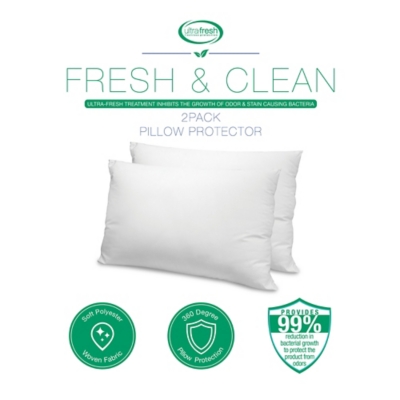 BioPEDIC® Fresh and Clean Standard Pillow Protector Pair with Antimicrobial Ultra-Fresh Treated Fabric, White, large
