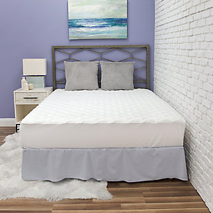 BioPEDIC® Fresh and Clean Twin Mattress Pad with Antimicrobial Ultra-Fresh Treated Fabric, White, rollover