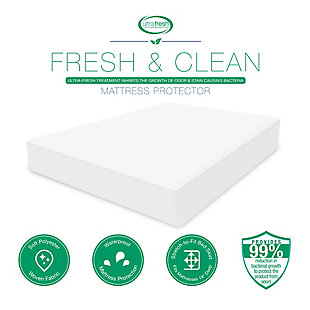 BioPEDIC® Fresh and Clean Twin Mattress Protector with Antimicrobial Ultra-Fresh Treated Fabric, White, large