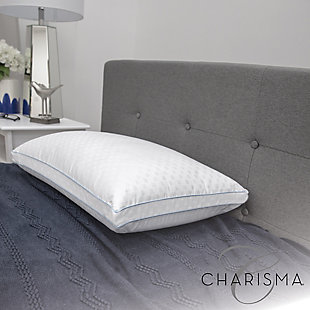 Charisma® Paired Comfort Hybrid Memory Foam and Fiber Standard Bed Pillow, White, rollover