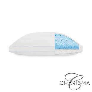 Charisma® Paired Comfort Hybrid Memory Foam and Fiber Standard Bed Pillow, White, large