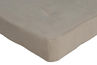 The DHP six-inch Eve thermobonded polyester fill futon mattress guarantees you hours of comfortable sleeping and sitting enjoyment. Built to withstand everyday wear and tear, this easily foldable mattress is composed of a high-density polyester fill and gives your aching body medium support and just the optimal level of firmness. Designed with an easy-to-clean tufted microfiber cover that allows it to retain its original shape, this mattress fits on any standard full-sized futon frame. Add this small space living solution into your living room, home office or den instantly providing extra functionality to those who love to host, but don’t have a spare guest bedroom to accommodate overnight guests. This mattress is GreenGuard Gold Certified to ensure a healthy indoor air environment.Includes full-size futon mattress (frame sold separately) | Made of cotton, polyester and twill | Tight top | High-density polyester fill | Microfiber cover with tufting | Folding design | Wipe clean with damp cloth | This mattress has achieved greenguard gold certification. Greenguard certified products are certified to greenguard standards for low chemical emissions into indoor air during product usage | Assembled in canada with imported materials