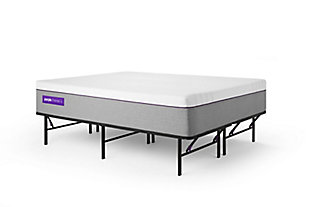 Simple. Strong. Storage-friendly. The Purple Platform Bed Frame is simple to set up. It is proven to hold up to 2,000 pounds. It provides up to13.5 inches of extra storage space underneath.Simple set up  | Strong Frame proven to hold up to 2,000 pounds | Polypropylene joint buffers to help prevent squeaking | Extra storage space underneath  | Twin dimensions: 39"x75"x14"