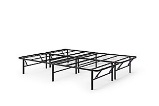 Simple. Strong. Storage-friendly. The Purple Platform Bed Frame is simple to set up. It is proven to hold up to 2,000 pounds. It provides up to13.5 inches of extra storage space underneath.Simple set up  | Strong Frame proven to hold up to 2,000 pounds | Polypropylene joint buffers to help prevent squeaking | Extra storage space underneath  | Twin dimensions: 39"x75"x14"