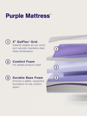 Purple®  Full Mattress, Gray/White, large