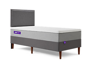 The mattress that broke the internet just got an upgrade. The Purple Hybrid mattress uses Purple’s patented Smart Comfort Grid™. The unique 2" top layer adapts to your body and stays cool for superior comfort, support, and better sleep. Purple has added a new base layer of individually wrapped responsive-support coils to enhance the overall comfort and durability of the mattress. The combination of the Purple Grid™ and patented responsive-support coils augment the responsiveness and open airflow for even more adaptive cool, No Pressure® Support. This mattress is perfect for sleepers who like their mattress a little on the firm side.Purple Smart Comfort Grid™ provides the perfect balance of firm and soft without compromise | The Purple Smart Comfort Grid™ is bordered with a high-density polyurethane foam to provide proper edge support | Soft flex, stretchy, and breathable mattress cover allows you to sink comfortably into bed | Open air channels and temperature-neutral materials for cooler sleep  | Motion isolating technology and responsive support coils base for superior comfort | Perfect for back and stomach sleepers | Allow 72 hours for mattress to fully decompress | 2" Hyper-Elastic Polymer™ material in Purple Smart Comfort Grid™ | Non-toxic polyethylene copolymer powder coating | 1" 2.0-lbs density polyurethane foam, 7.5" Pocketed Springs, CertiPUR-US certified foam base | Spot clean with mild detergent  | Fire retardant – non-toxic knit barrier | Full dimensions: 54"x76"x11"