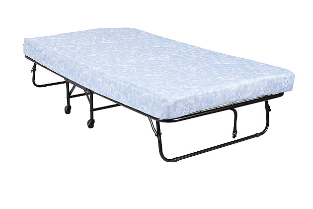 Twin DHP Levy Folding Guest Bed with Metal Frame & 4 Inch Mattress Black