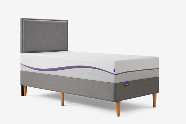 2" Purple Grid instantly conforms to your body for all-night comfort and support.Premium comfort foam adapts to shape and movement, isolates motion, and controls humidity. Foam support rails provide stable comfort when sitting on the bed’s edge. Cooling Cover is cool to the touch and breathable for better airflowNo Pressure® Support Our proprietary Purple Grid relieves pressure points while cradling your curves. | Comfortably Cool Sleeping is a breeze with technology designed to keep you cool. a. Purple Grid™ The Grid’s thousands of open air channels give you absolute airflow. b. Premium Comfort Foam Moves heat away from the body better than memory foam. c. Cooling Cover To top it all off, this breathable cover is cool to the touch. | Motion Isolation Putting disrupted sleep to rest, no matter how many times your partner shifts their position.