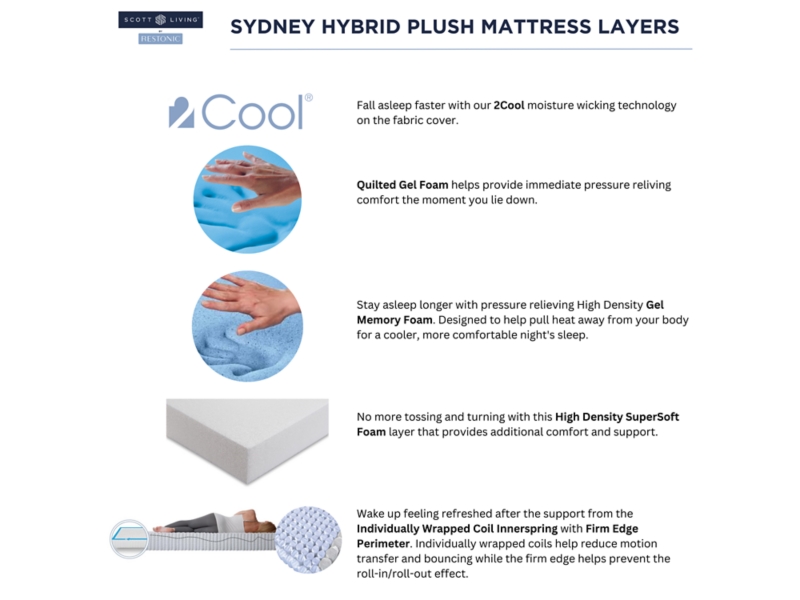 Scott Living by Restonic Sydney Hybrid Plush King Mattress