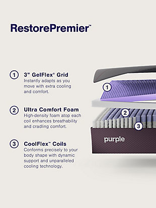 Purple Restore Premier Soft Twin XL Mattress, Purple, rollover