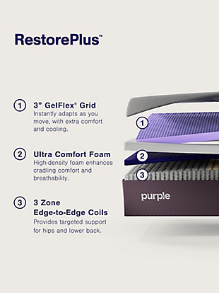 Purple Restore Plus Firm Twin XL Mattress, Purple, rollover
