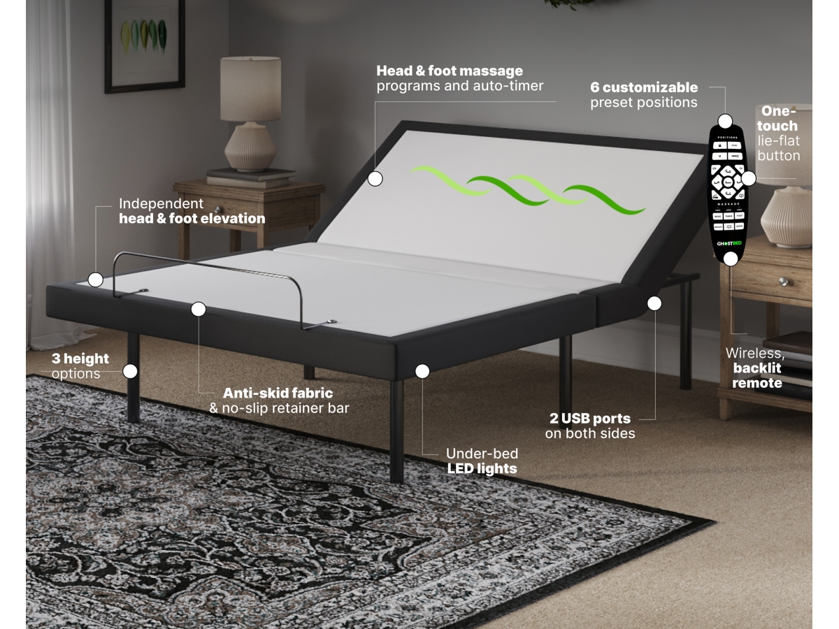 GhostBed Twin XL Adjustable Base Ashley