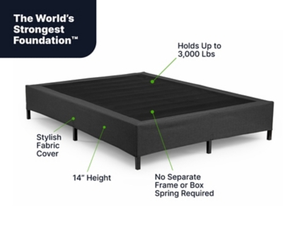 GhostBed All in One Metal Foundation, Black, large