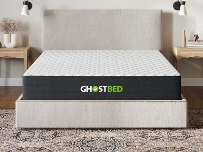 GhostBed Memory Foam Queen 10" Mattress, White, large