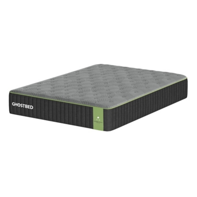 GhostBed queen/king size mattress with dark sides and grey quilted top