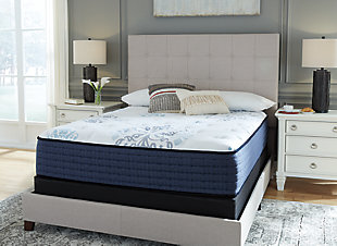 Experience the beauty of a great night’s sleep with the Bonita Springs plush twin mattress by Ashley-Sleep®, a luxurious innerspring mattress with a dreamy feel. Layers of soft high-density memory foam and a power packed individually wrapped coil unit hug you with conforming comfort and bring pressure point relief. Plus, a gel-infused memory foam layer enhances your comfort by delivering better support while keeping you at the right temperature. Another great perk that comes along with this mattress is that there's more room to spread out thanks to edge support formed by its foam encasing. Foundation/box spring available, sold separately.Comfort level: medium | Luxury knit quilt cover | High density plush quilt foam; high density plush body foam | Zoned sculpted plush pressure relief foam | Lumbar gel memory foam | High density foam encasement | Power packed individually wrapped coil unit | Maintenance-free, one-sided design: no flipping or rotating | 10-year limited warranty | Note: Purchasing mattress and foundation from two different brands may void warranty; check warranty for details | State recycling fee may apply | Mattress ships in a box; please allow 48 hours for your mattress to fully expand after opening
