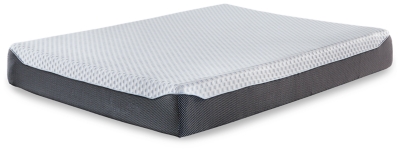 10 Inch Chime Elite California King Memory Foam Mattress in a box, White/Blue, large