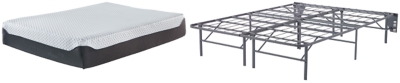 12 Inch Chime Elite Queen Foundation with Mattress, Gray, large