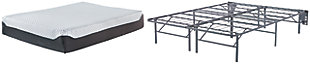12 Inch Chime Elite Queen Foundation with Mattress, Gray, large