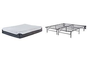 12 Inch Chime Elite King Foundation with Mattress, Gray, large