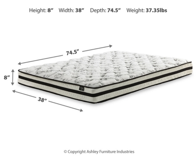 8 Inch Chime Innerspring Twin Mattress in a Box Dimensions