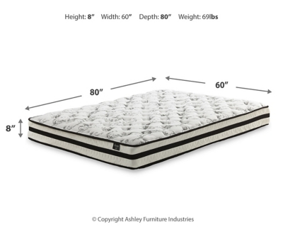 8 Inch Chime Innerspring King Mattress in a Box, White, large