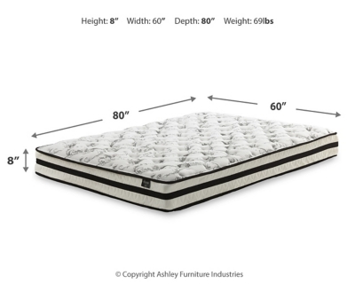 8 Inch Chime Innerspring Queen Mattress in a Box, White, large