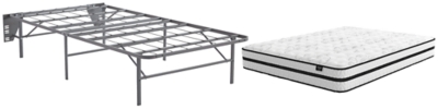 Chime 10 Inch Hybrid 10 Inch Hybrid Mattress with Foundation, White, large