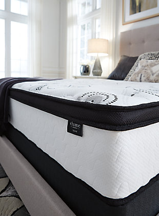 Enjoy endless possibilities for restful sleep with this hybrid innerspring California king mattress. Feel the support of a truly traditional coil mattress which contours to your body for a comforting feel. High density foam provides the firmness you love. Gel memory foam provides restorative support for your lower back. Plus, this mattress arrives in a box for quick and easy setup. Simply bring it to your room, remove the plastic wrap, and unroll. Foundation/box spring available, sold separately.Comfort level: ultra plush | .75" high density gel memory foam lumbar support | 1.5" high density super soft quilt foam | 1" upholstery grade comfort support foam | Individual power packed wrapped coils | 2 perimeter rows of 9" 13-gauge pocketed coils | 10-year non-prorated warranty | Foundation/box spring available, sold separately | CertiPur-US certified, adjustable base compatible | State recycling fee may apply | Note: Purchasing mattress and foundation from two different brands may void warranty; check warranty for details | Mattress ships in a box; please allow 48 hours for your mattress to fully expand after opening