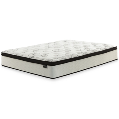 Aprilyn Queen Platform Bed with Chime 12 Inch Plush Hybrid Twin Mattress in a Box
