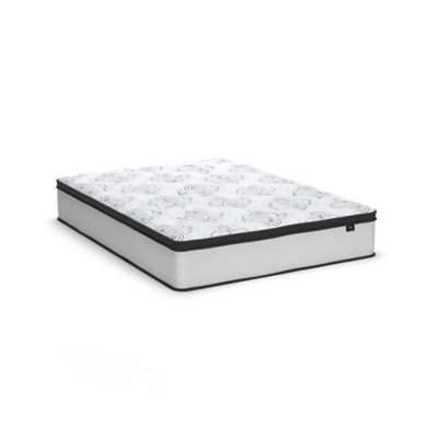 Neilsville Full Platform Bed with Mattress, Whitewash, large