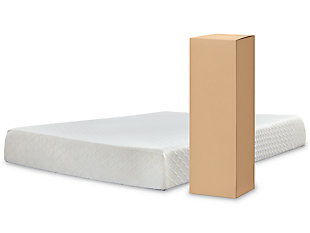10 Inch Chime Memory Foam Twin Mattress in a Box, White, rollover