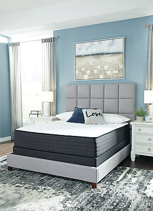 Sleep in the luxurious comfort of the Ashley-Sleep® Anniversary Firm Ltd. twin XL mattress. Feel pressure relief in all the right places from a combination of high-density support foam, gel memory foam and the individually wrapped coils. The firmness of this mattress accommodates all sleep positions and is perfect for those who sleep on their stomach. Foundation/box spring available, sold separately.High-density support foam | Lumbar gel memory foam | Firm support quilt foam | Power packed wrapped coil unit | Luxury cotton and super support polyester fibers | High-density foam encasement | 10-year limited warranty | Adjustable base compatible | State recycling fee may apply | Foundation/box spring sold separately | Mattress conveniently arrives in a box (compressed, rolled and plastic wrapped); please allow at least 48 hours for full expansion