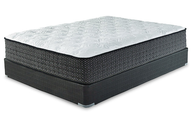 Let ultimate comfort ease the day's stress with the Ashley-Sleep® Anniversary Ltd. twin mattress. If you're looking for a mattress with multiple layers of foam that cradle pressure points, look no further. Lumbar gel memory foam, plush support foam and super soft quilt foam layers ensure comfort. With the combination of individually wrapped coils and high-density foam layers, discover support where it's needed most and enjoy remarkable sleep. Foundation/box spring available, sold separately.Comfort level: medium | Luxury 4-way stretch knit cover | High-density foam encasement | Plush support foam; super soft quilt foam | Power packed wrapped coil unit | State recycling fee may apply | Luxury cotton and super support polyester fibers | Lumbar gel memory foam | 10-year limited warranty | Adjustable base compatible | Mattress ships in a box; please allow 48 hours for your mattress to fully expand after opening