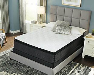 Lay down in the incredible comfort of the Ashley-Sleep® Anniversary Pillow Top Ltd. plush twin mattress and you'll find yourself drifting to sleep in moments. It's that comfortable with all the benefits of a healthy night's sleep. Masterfully crafted with a combination of super soft foam layers and gel memory foam for extra lumbar support, the pillow top contours to your body and adjusts to the body's different pressure points. Ideal for pain sufferers. Foundation/box spring sold separately.Comfort level: plush | Luxury 4-way stretch knit cover | Plush support foam | Lumbar gel memory foam | Super soft quilt foam | Power packed wrapped coil unit | Cotton and super support polyester fibers | High-density foam encasement | 10-year limited warranty | State recycling fee may apply | Adjustable base compatible | Mattress ships in a box; please allow 48 hours for your mattress to fully expand after opening
