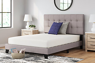 When it comes to your comfort, discover this 8-inch mattress. Its memory foam contours to your body, delivering amazing support, pressure relief and comfort. The memory foam layer is supported by a thick layer of firm support foam. This helps reduce motion transfer so you and your partner can enjoy an undisturbed sleep. This mattress arrives in a box for easy setup. Foundation/box spring available, sold separately.Comfort level:  | Memory foam layer | Thick firm support foam | Stretch knit cover | 10-year non-prorated warranty | Note: Purchasing mattress and foundation from two different brands may void warranty; see warranty for details | Foundation/box spring sold separately | State recycling fee may apply | Mattress ships in a box; please allow 48 hours for your mattress to y expand after opening