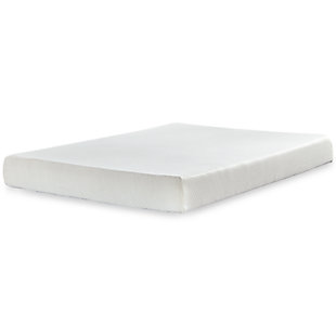 When it comes to your comfort, discover this 8-inch queen mattress. Its memory foam contours to your body, delivering amazing support, pressure relief and comfort. The memory foam layer is supported by a thick layer of firm support foam. This helps reduce motion transfer so you and your partner can enjoy an undisturbed sleep. This mattress arrives in a box for easy setup. Foundation/box spring available, sold separately.Comfort level: medium | Memory foam layer | Thick firm support foam | Stretch knit cover | 10-year non-prorated warranty | Note: Purchasing mattress and foundation from two different brands may void warranty; see warranty for details | Foundation/box spring sold separately | State recycling fee may apply | Mattress ships in a box; please allow 48 hours for your mattress to fully expand after opening