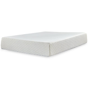 Chime 12 Inch Memory Foam King Mattress in a Box, White, rollover