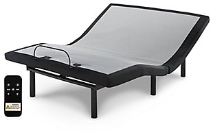 Rise to new heights and get the sleep you've always dreamed of with a California king power base offering adjustable head and foot positioning. With the touch of a button, adjust the mattress to eliminate pressure points for a comfortable sleep. Raise your legs to increase blood circulation and relieve pressure on your lower back. Raise your upper body so you can sit up in bed or sleep in a partially inclined position (helpful for people who snore or experience acid reflux). Two convenient USB ports are available for connecting electronics.Head and foot adjustable | Wireless backlight remote control | 2 USB power ports | All steel frame | Quick set up | Low profile, foldable design | Adjustable legs | Compatible with all memory foam, wrapped coil, and hybrid mattresses | 3-year non-prorated warranty | Express shippable: comes in a box | Note: Purchasing mattress and foundation from two different brands may void warranty; check warranty for details | State recycling fee may apply | Estimated Assembly Time: 15 Minutes