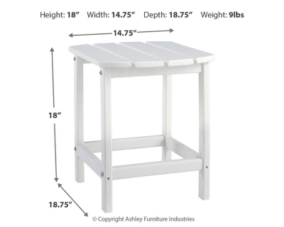 Sundown Treasure End Table, White, large