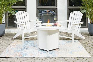 Sundown Treasure Fire Pit Table and 2 Chairs, White, rollover