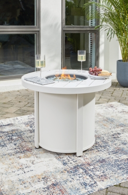 Sundown Treasure Fire Pit Table, White