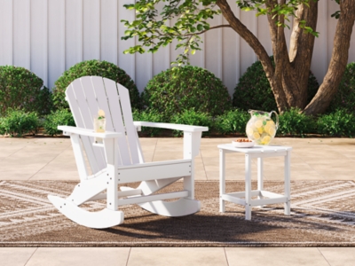 Sundown Treasure Outdoor Chair with End Table, White