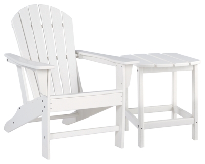 Sundown Treasure Outdoor Chair with End Table, White